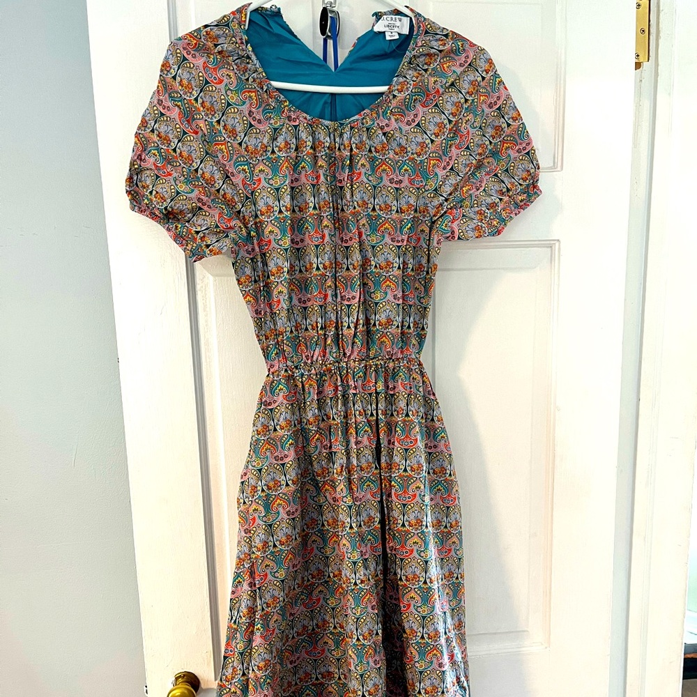 Jcrew liberty print side cut out dress